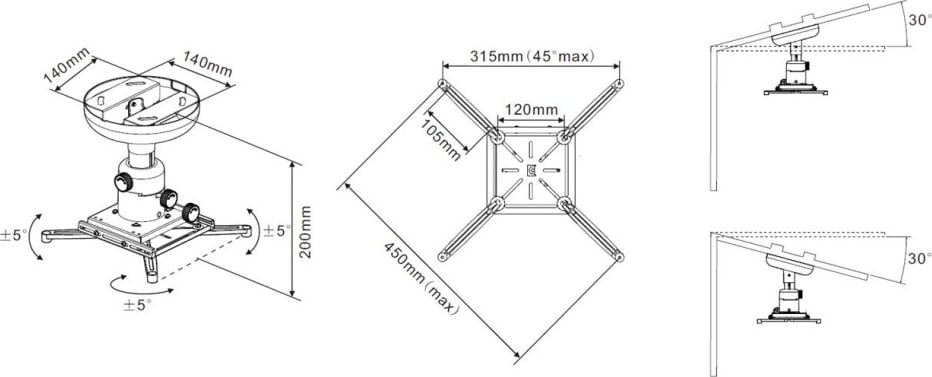 Multibrackets M Universal Projector Ceiling Mount 200 With Fine Tune (Mb0728) 3 Multibrackets M Universal Projector Ceiling Mount 200 With Fine Tune (Mb0728) - Image 3