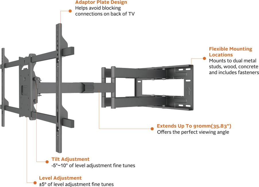 Multibrackets M Universal Long Reach Arm 910Mm Hd, Dual (Mb6546) 3 Multibrackets M Universal Long Reach Arm 910Mm Hd, Dual (Mb6546) - Image 3