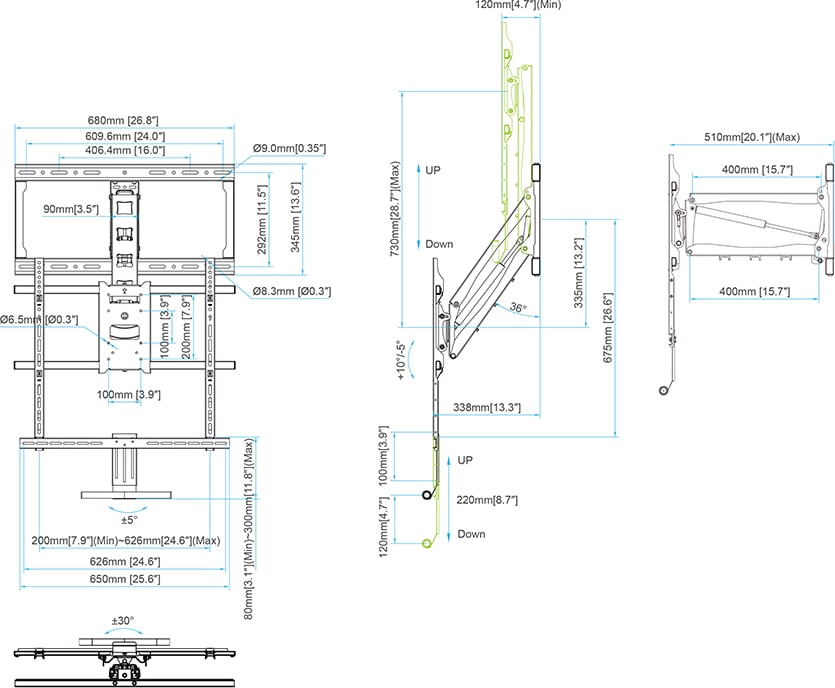 Multibrackets M Pull Down Full Motion Flexarm (Mb6744) 3 Multibrackets M Pull Down Full Motion Flexarm (Mb6744) - Image 3