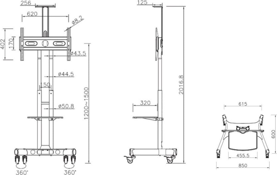 Multibrackets M Public Floorstand Basic 150 Incl Shelf &Amp; Camera Holder (Mb2319) 5 Multibrackets M Public Floorstand Basic 150 Incl Shelf &Amp; Camera Holder (Mb2319) - Image 5