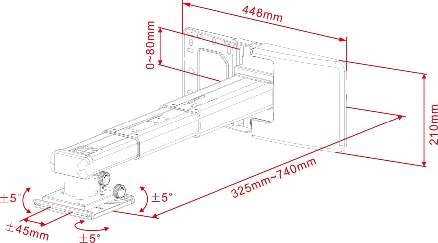 Multibrackets M Projector Mount Short Throw Deluxe 300-700 Medium (Mb9833) 5 Multibrackets M Projector Mount Short Throw Deluxe 300-700 Medium (Mb9833) - Image 5