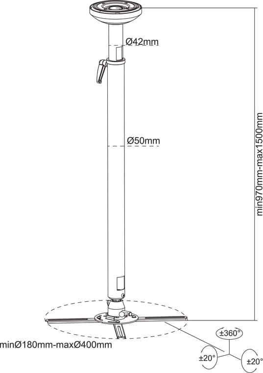 Multibrackets M Projector Mount Hd 970-1500Mm (Mb5235) 3 Multibrackets M Projector Mount Hd 970-1500Mm (Mb5235) - Image 3