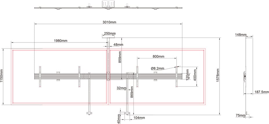Multibrackets M Pro Series - Collaboration - Side By Side 90&Quot; (Mb8922) 5 Multibrackets M Pro Series - Collaboration - Side By Side 90&Quot; (Mb8922) - Image 5