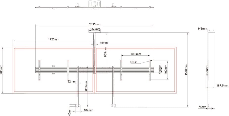 Multibrackets M Pro Series - Collaboration - Side By Side 75&Quot; (Mb8915) 3 Multibrackets M Pro Series - Collaboration - Side By Side 75&Quot; (Mb8915) - Image 3