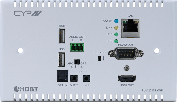 Cyp - Puv-2010Rxwp 100M Hdbaset 2.0 Wall Plate Receiver 2 Cyp - Puv-2010Rxwp 100M Hdbaset 2.0 Wall Plate Receiver - Image 2