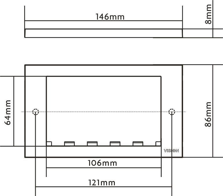 Vision - 2-Gang Surround (Tc3 Surr2G - 3446603) - Image 2