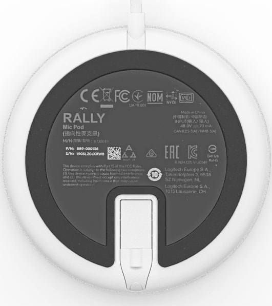 Logitech Rally Mic Pod White (952-000038) 3 Logitech Rally Mic Pod White (952-000038) - Image 3
