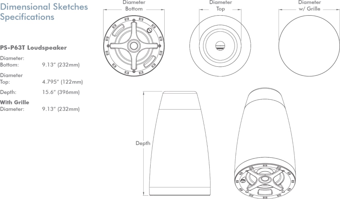 Sonance Ps-P63T Professional 6.5 Inch Pendant Speaker (White Finish, Pair) - Image 2