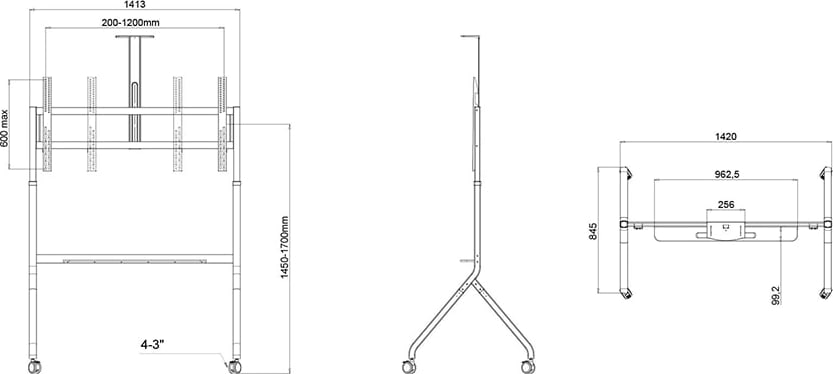 Multibrackets M Collaboration Floorstand 65”-100” (Mb6770) 5 Multibrackets M Collaboration Floorstand 65”-100” (Mb6770) - Image 5
