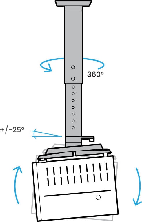 Pxl Universal Projector Mount Pcm128Ext (Fixed And Adjustable Drops) 4 Pxl Universal Projector Mount Pcm128Ext (Fixed And Adjustable Drops) - Image 4