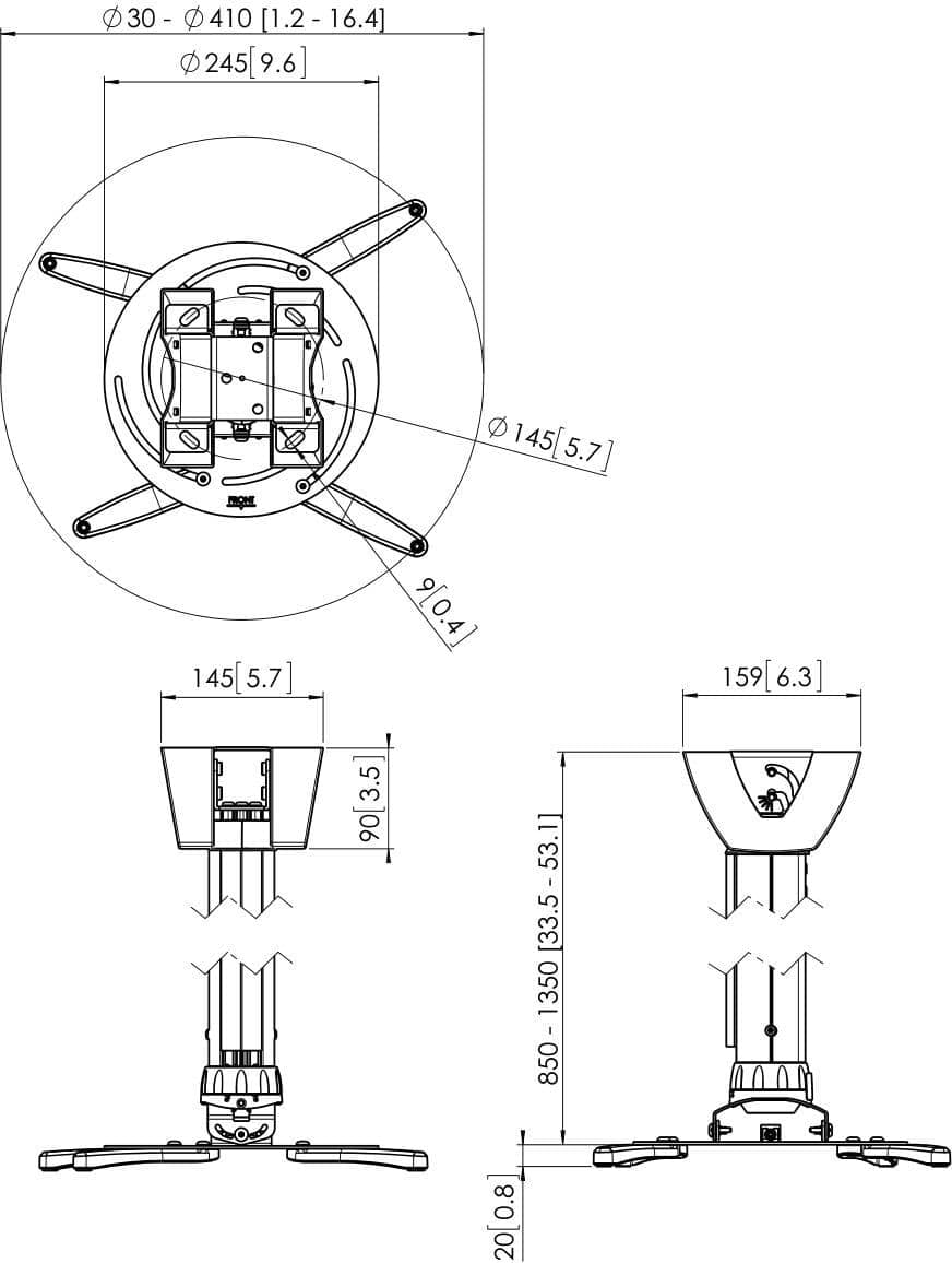Vogels Ppc 2585 Height Adjustable Projector Mount (850-1350Mm) 2 Vogels Ppc 2585 Height Adjustable Projector Mount (850-1350Mm) - Image 2