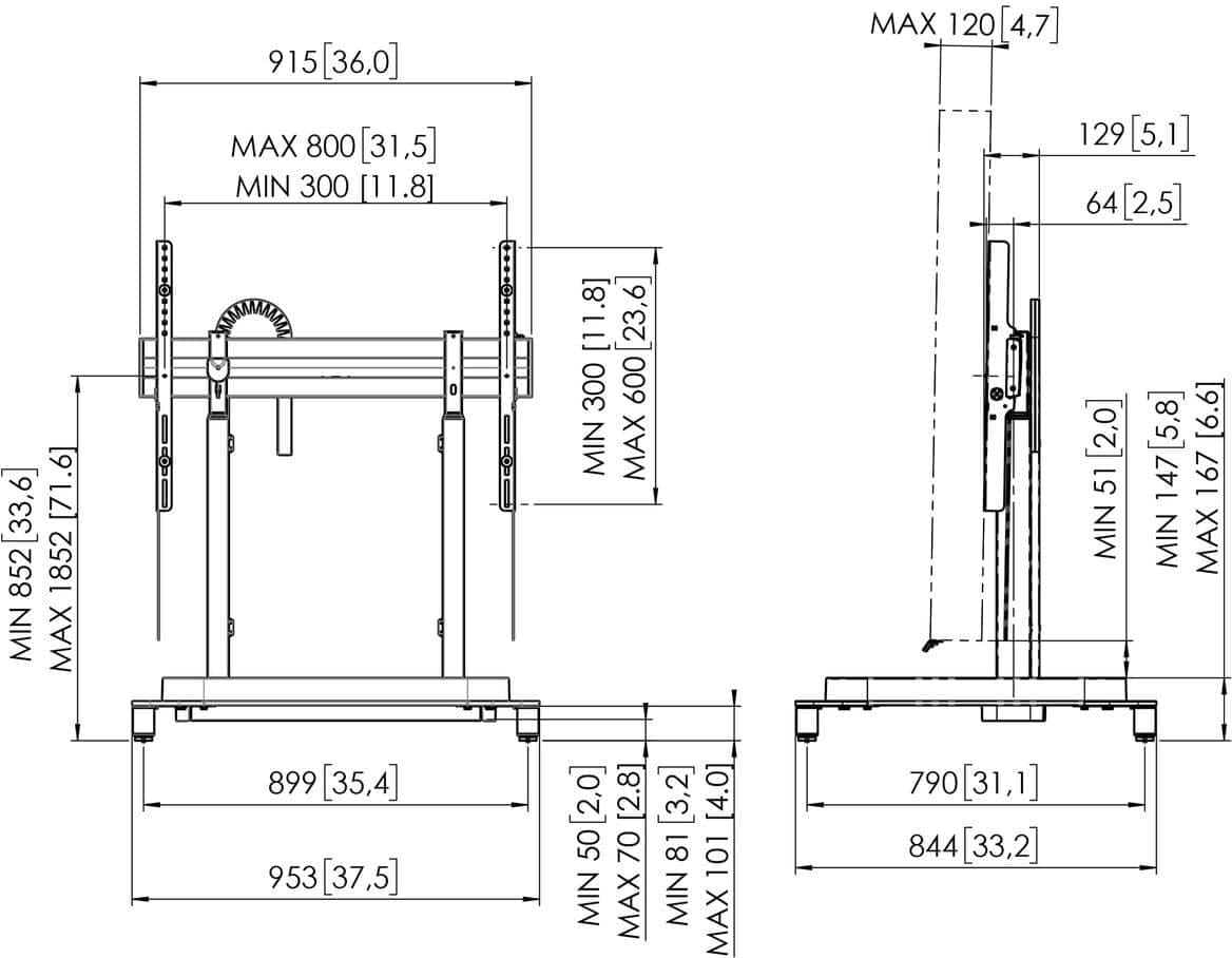 Vogels Rise 5105 Motorised Display Lift Floor Stand 2 Vogels Rise 5105 Motorised Display Lift Floor Stand - Image 2