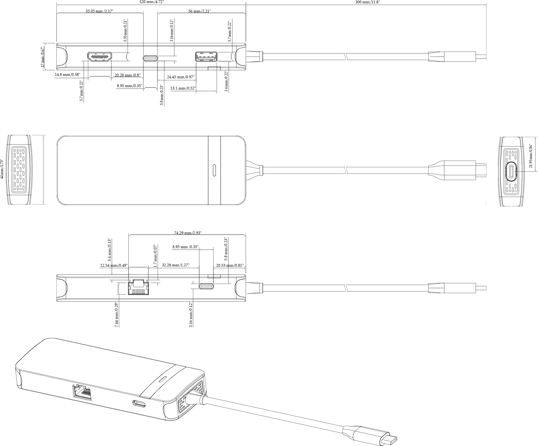 Vision - Usb-C Multiport Hub (Tc-Usbchub5P – 11546437) 3 Vision - Usb-C Multiport Hub (Tc-Usbchub5P – 11546437) - Image 3
