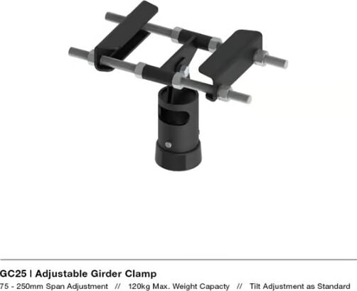 Unicol - Adjustable 75-250Mm Girder Clamp (Gc25) 1 Unicol - Adjustable 75-250Mm Girder Clamp (Gc25)