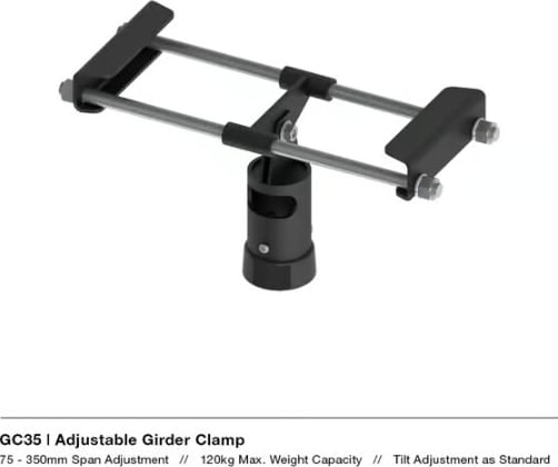 Unicol - Adjustable 75-350Mm Girder Clamp (Gc35) 1 Unicol - Adjustable 75-350Mm Girder Clamp (Gc35)