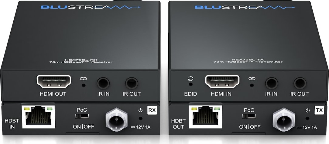 Blustream – Slimline HDBaseT Extender Set – 70m – 4K up to 40m (HEX70SL-KIT)