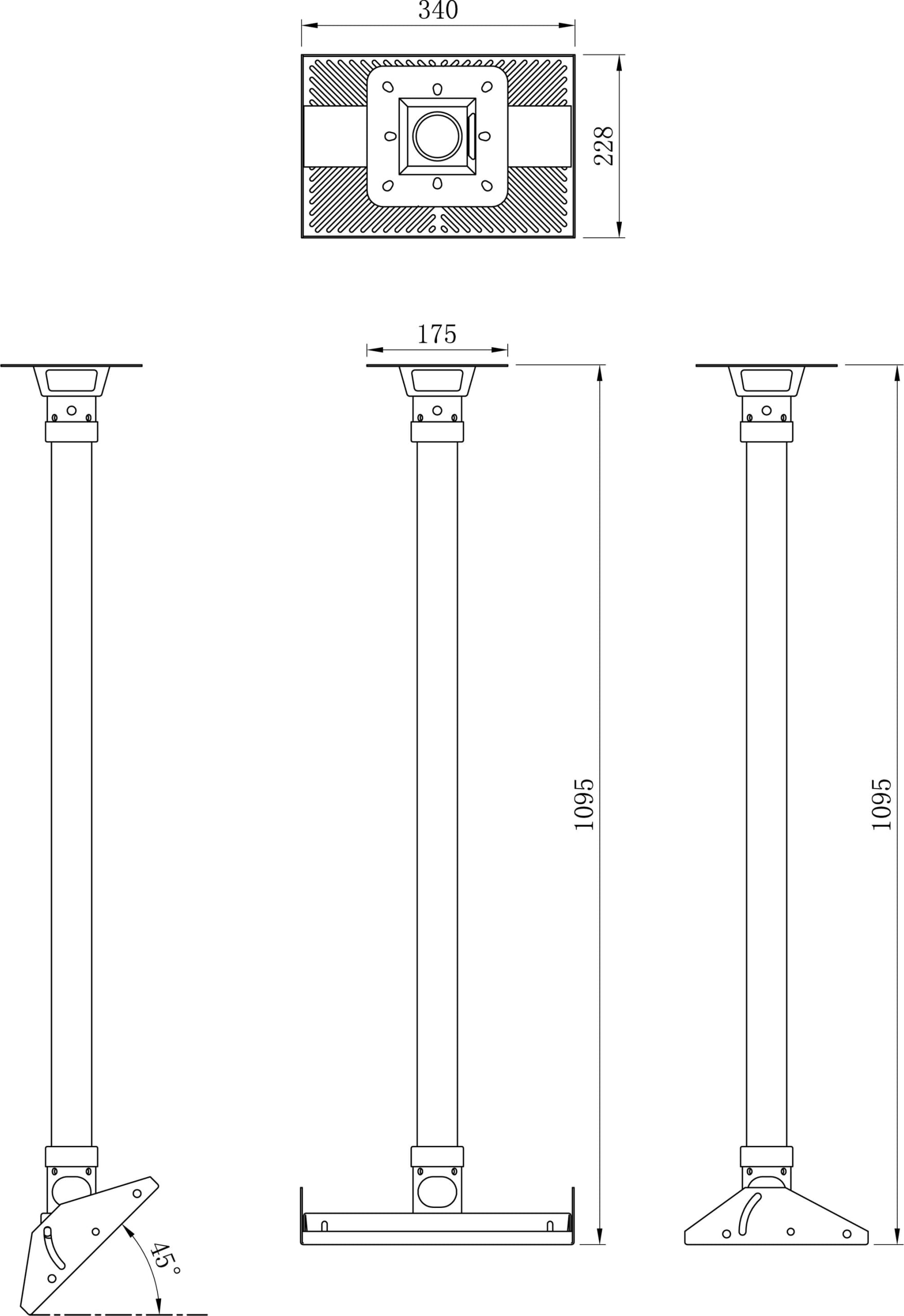 Sahara 1M Ceiling Mount Kit Pearl Grey (1150014) - Image 2