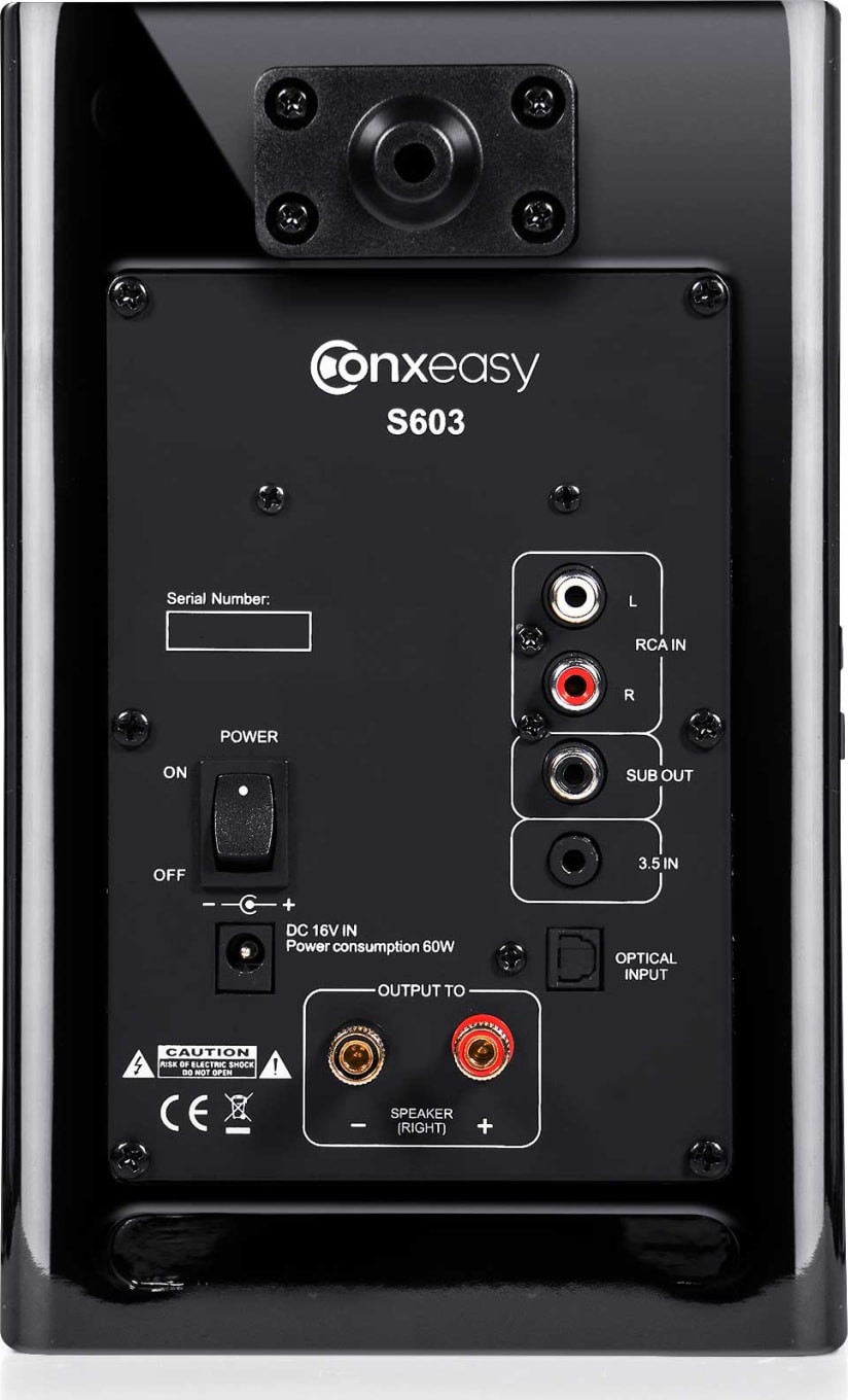Conxeasy S603 Wall Mount Powered Loudspeakers (Black) 6 Conxeasy S603 Wall Mount Powered Loudspeakers (Black) - Image 6