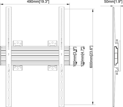 Multibrackets M Wallmount Pro Mbw1Up 400X600 Fixed Black (Mb6935) - Image 4