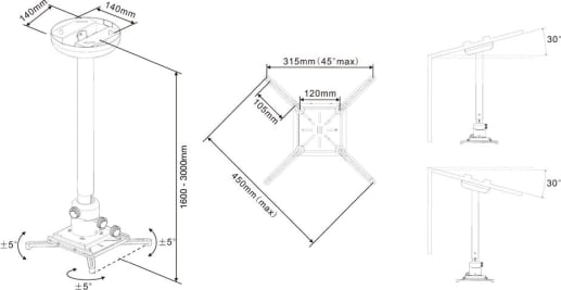 Multibrackets M Universal Projector Ceiling Mount 1600-3000 With Fine Tune (Mb0742) - Image 3