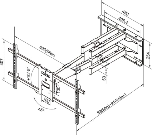 Multibrackets M Universal Long Reach Arm 910Mm Hd, Dual (Mb6546) - Image 4
