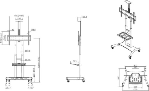 Multibrackets M Public Floorstand Basic 180 Incl Shelf &Amp; Camera Holder (Mb4627) - Image 5