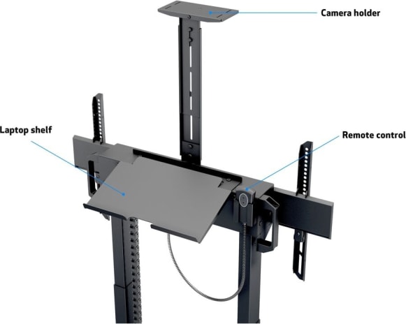 Multibrackets M Motorised Floorstand Incl Cabinet &Amp; Camerashelf 120Kg Black (Mb6775) - Image 5