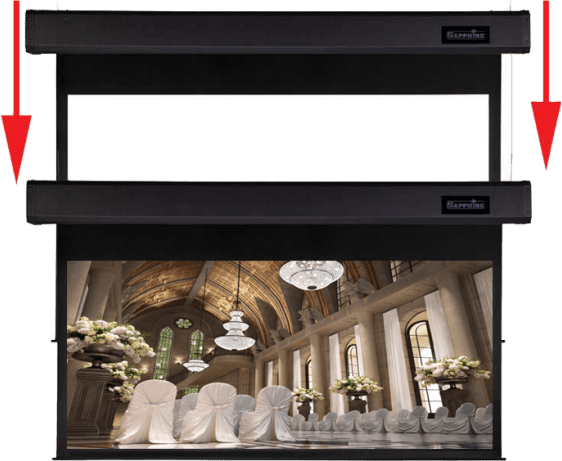 Sapphire Electric Two Motor Drop-Down Screen - 2338 X 1320Mm - 16:9 Format (Ssm240Radwsf)