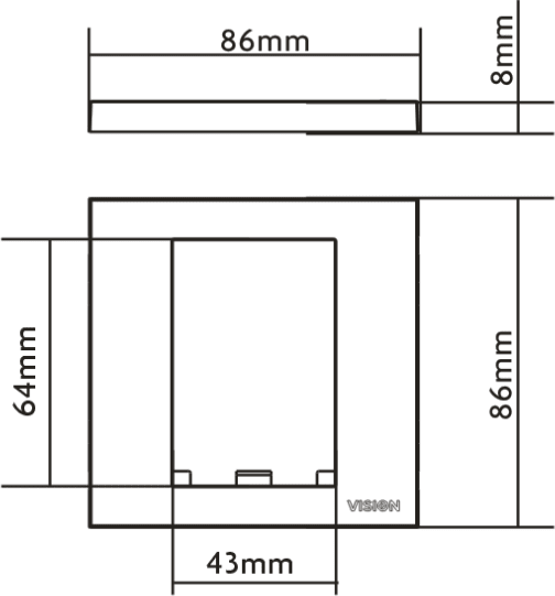 Vision - 1-Gang Surround (Tc3 Surr1G - 3446602) - Image 3
