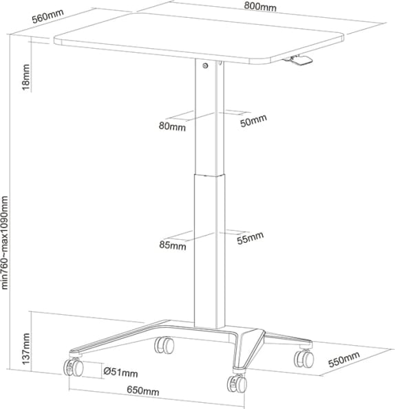 Multibrackets M Height Adjustable Workstation Basic - Image 3