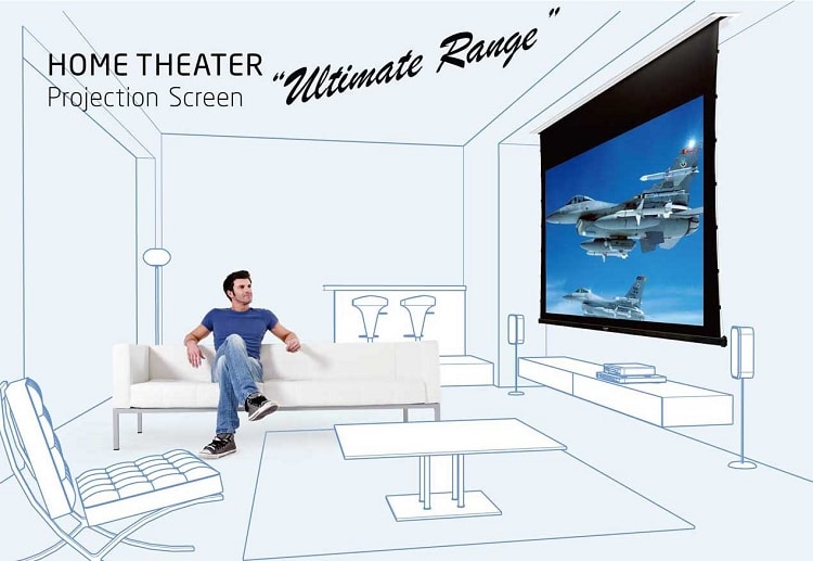 Sapphire In-ceiling Tab Tension Projection Screen. (16:10) 267 x 166 (SETC270WSF-ATR10)