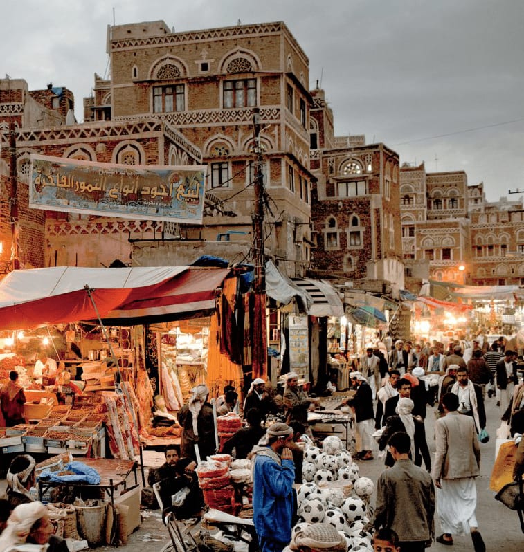 A busy market in Yemen