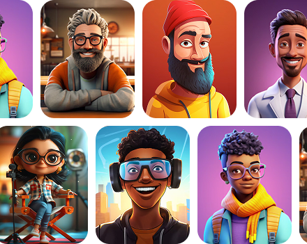 imagens de avatares criados pela ia da control-e