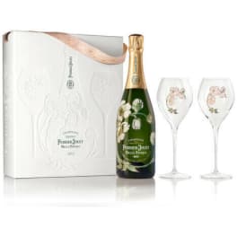 PERRIER JOUET BELLE EPOQUE FLOWER BOTTLE BRUT FLUTES GIFT SET 750ml