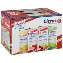 Sonic Hard Seltzer Citrus Variety 12 Pack Cans