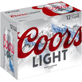 Coors Light Lager Beer 12x 12oz Cans