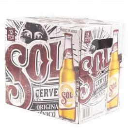 Sol Cerveza Mexican Beer 12x 12oz Bottles