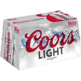 Coors Light Lager Beer - 15 bottles / 16oz