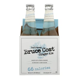 Bruce Cost Fresh Ginger Ale Sodas - 4 bottles / 12oz
