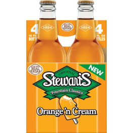 Stewart's Orange Cream Soda Sodas - 4 bottles / 12oz