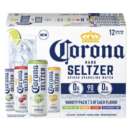 Corona Hard Seltzer Gluten Free Spiked Sparkling Water Variety Pack Mexico - 12 cans / 12oz