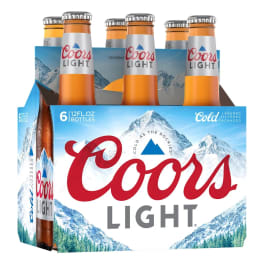 Coors Light Beer - 6 bottles / 12oz