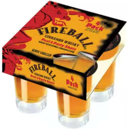 Fireball Peel & Party Shots Flavored Whiskey - 4 x 25mL