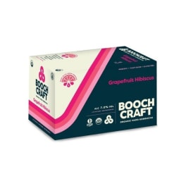 Boochcraft Grapefruit Hibiscus Organic Hard Kombucha - 4x 12oz Cans