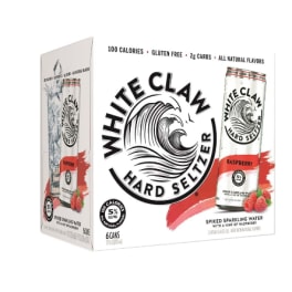 White Claw Raspberry Hard Seltzer - 6 Cans/ 12oz