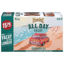 Founders All Day Vacay Wheat Ale - 15 cans / 12oz
