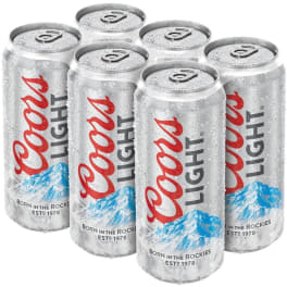 Coors Light Beer - 6 cans / 16oz