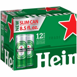 Heineken Slim Cans Lager - 12 cans / 8.5oz