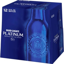 Bud Light Platinum Beer - 12 bottles / 12oz