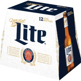 Miller Lite Lager Beer 12 Pack Bottle
